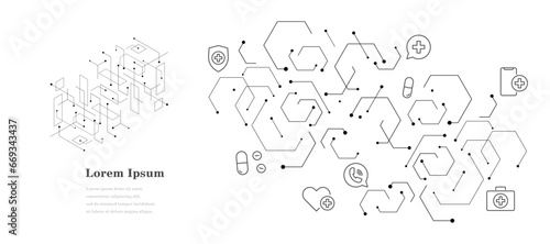 幾何学 抽象 六角形 医療 科学 アイコン 背景