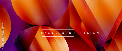Captivating abstract backdrop composed of interlocking triangles and circles, forming an intriguing dance of shapes and patterns that exude both elegance and modernity