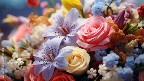 Closeup on beautiful flower bouquet