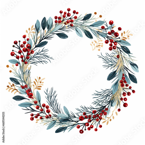 christmas wreath, Christmas holiday season, round wreath frame circle