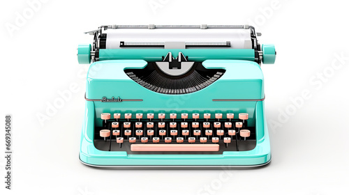 old typewriter isolated on white background photo
