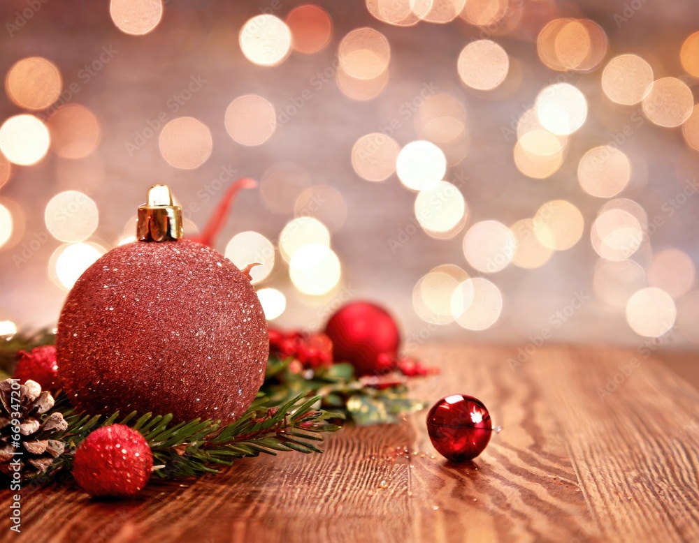 New Year Christmas tree toy, branches of a christmas tree, New Year decorations on a wood background. AI Generated. New Year Christmas tree toy, branches of a christmas tree, New Year decorations on a wood background. AI Generated.