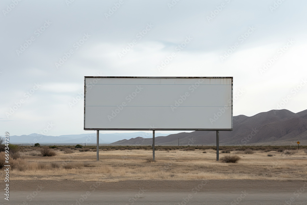 an empty blank billboard empty poster on a deserted road an empty blank billboard empty poster on a deserted road