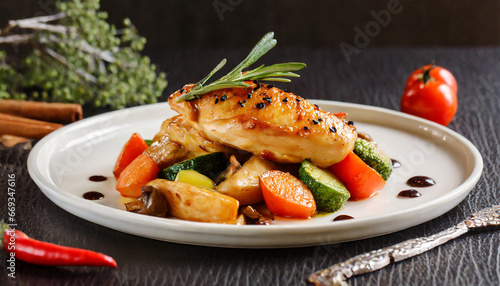 Tasty chicken with vegetables