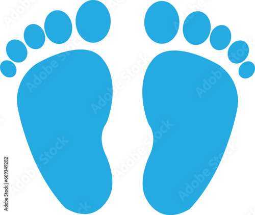 Baby foot print design blue color, boy foot print