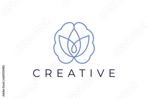 Lotus brain premium logo