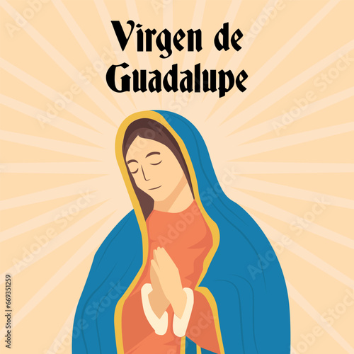vector design Virgen de Guadalupe illustration in flat style
