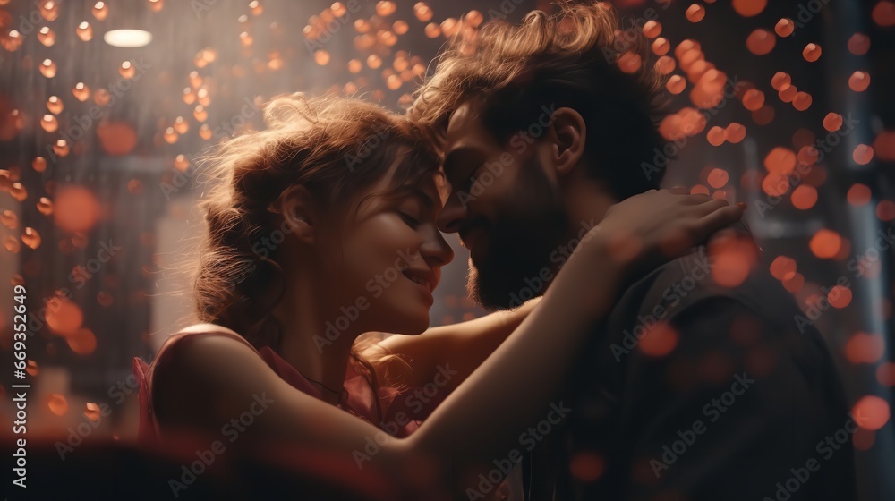 A loving couple with a Valentine's Day. Generative Ai. A loving couple with a Valentine's Day. Generative Ai.
