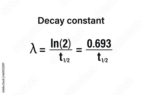 Decay Constant on the white background. Education. Science.  Vector illustration.