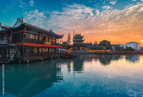Canvas Print The ancient town of Zhujiajiao, Shanghai, China