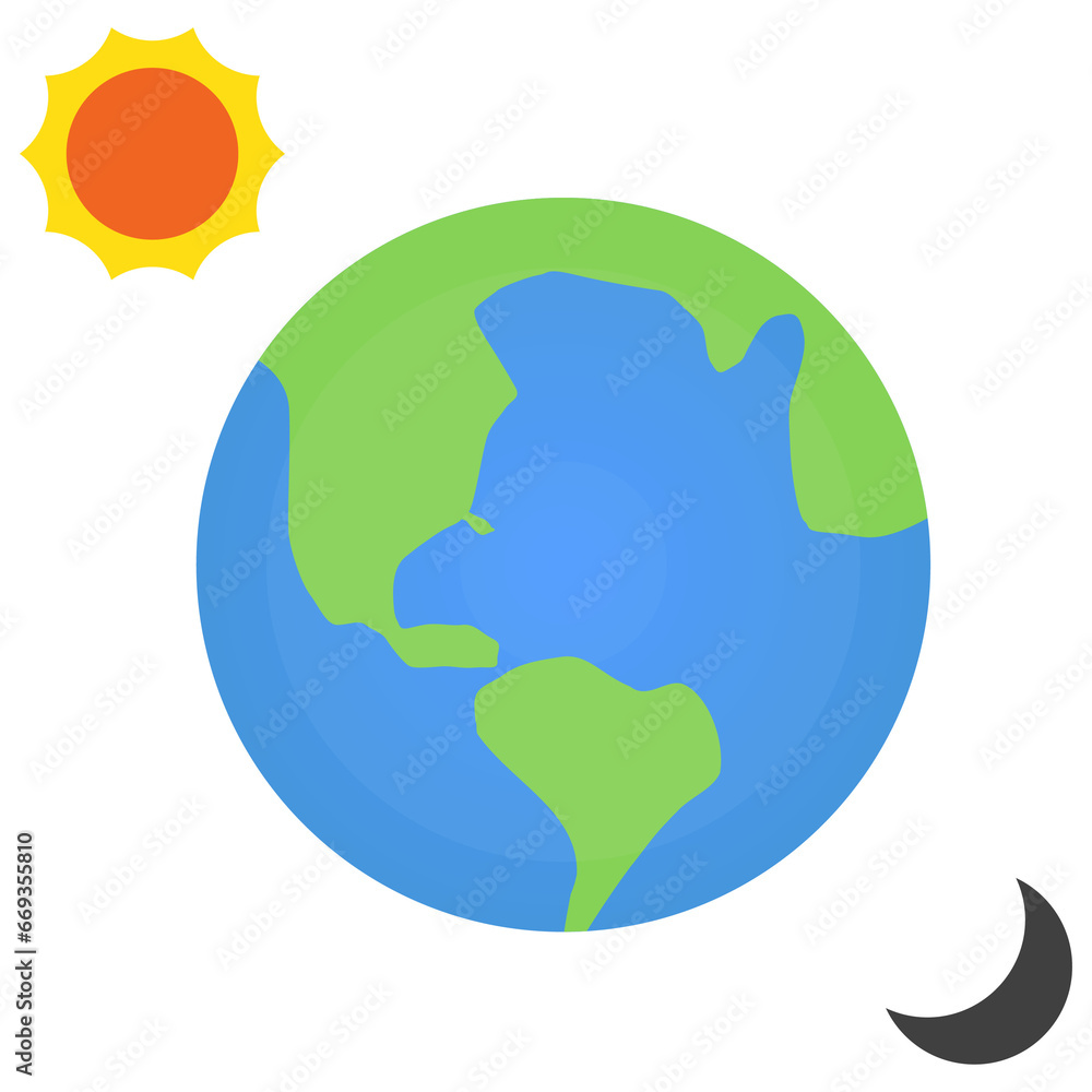 Vector illustration of sun earth and moon icon sign and symbol. colored icons for website design .Simple design on transparent background (PNG). Vector illustration of sun earth and moon icon sign and symbol. colored icons for website design .Simple design on transparent background (PNG).