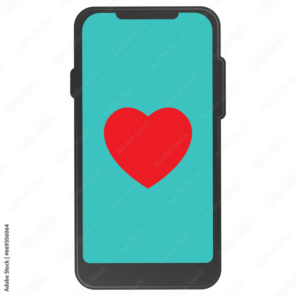 Vector illustration of Smartphone love icon sign and symbol. colored icons for website design .Simple design on transparent background (PNG). Vector illustration of Smartphone love icon sign and symbol. colored icons for website design .Simple design on transparent background (PNG).