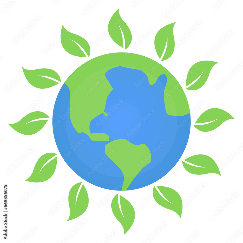 Vector illustration of earth and leaves icon sign and symbol. colored icons for website design .Simple design on transparent background (PNG). Vector illustration of earth and leaves icon sign and symbol. colored icons for website design .Simple design on transparent background (PNG).
