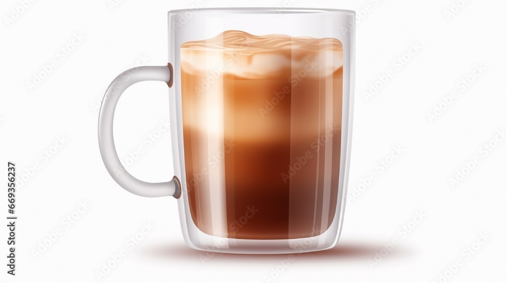 Empty glass coffee cup isolated on clear backdrop. Glass double-walled cup for hot beverage (latte, cappuccino, or both). mockup for promoting a brand.Realistic 3D vector illustration Empty glass coffee cup isolated on clear backdrop. Glass double-walled cup for hot beverage (latte, cappuccino, or both). mockup for promoting a brand.Realistic 3D vector illustration
