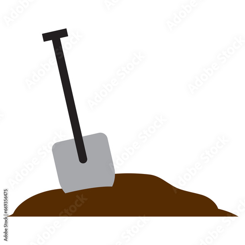 Vector illustration of shovel icon sign and symbol. colored icons for website design .Simple design on transparent background (PNG).
