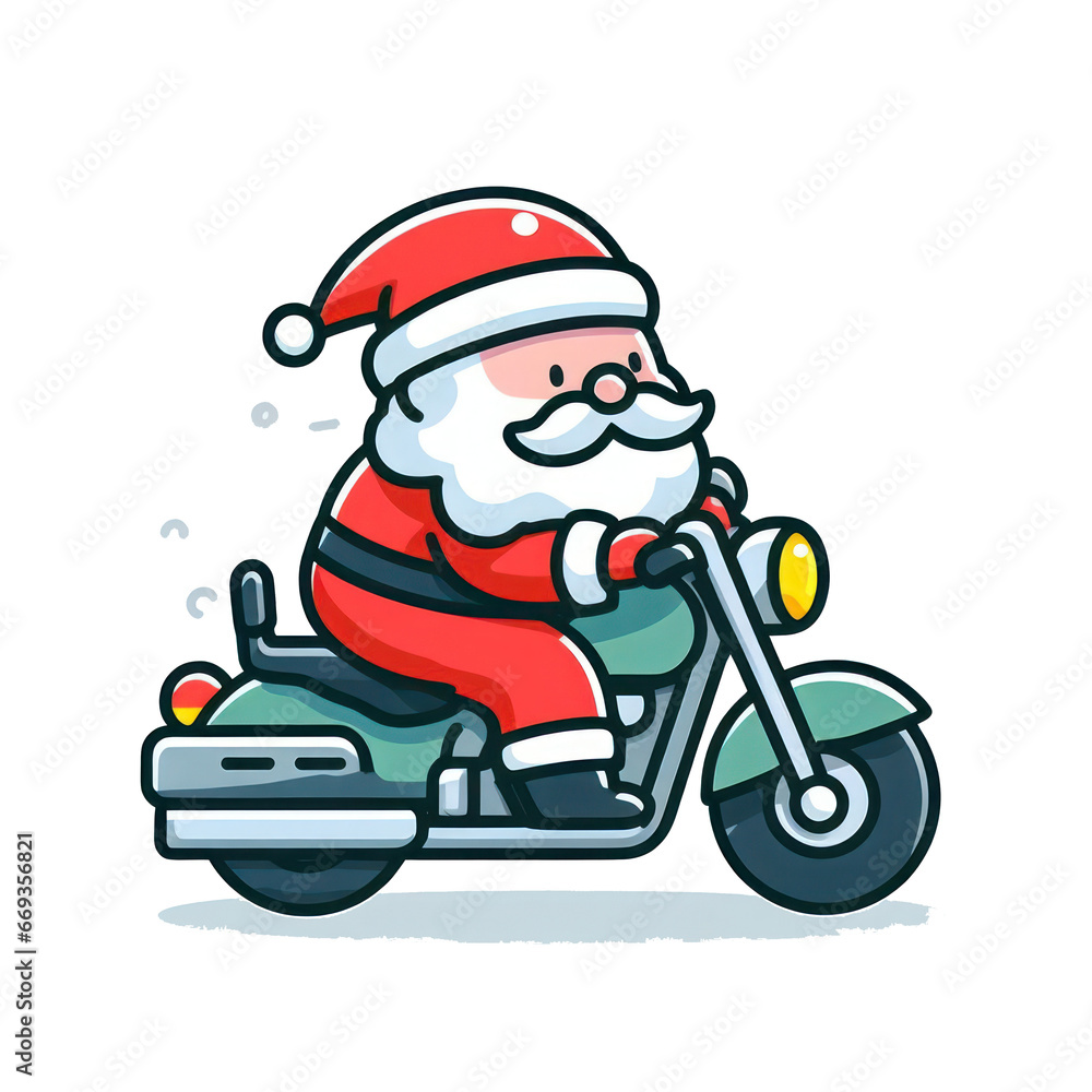 SANTA RIDE ON MOTORBIKE CARTOON DESIGN LOGO PNG SANTA RIDE ON MOTORBIKE CARTOON DESIGN LOGO PNG