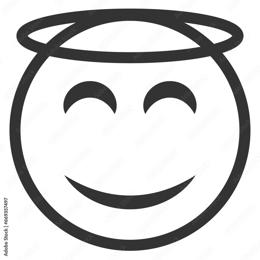 Vector illustration of angel emoticons. icon in dark color for website design .Simple design on transparent background (PNG). Vector illustration of angel emoticons. icon in dark color for website design .Simple design on transparent background (PNG).