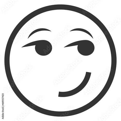 Wallpaper Mural Vector illustration of cynical face emoticons. icon in dark color for website design .Simple design on transparent background (PNG). Torontodigital.ca