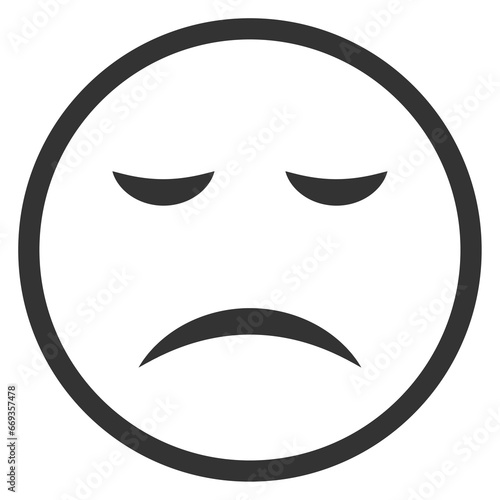 Wallpaper Mural Vector illustration of sad mixed disappointed emoticons. icon in dark color for website design .Simple design on transparent background (PNG). Torontodigital.ca