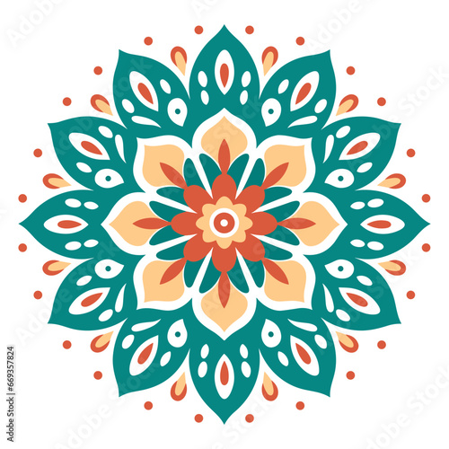 Colorful Gradient Mandala Art vector Icon isolated on a White Background, Islamic mandala, Circle mandala © GFX Expert Team