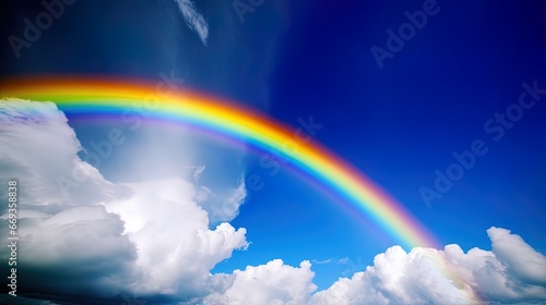 Fantastic Vivid Rainbow Sky view  Beautiful sky and clouds with rainbow background