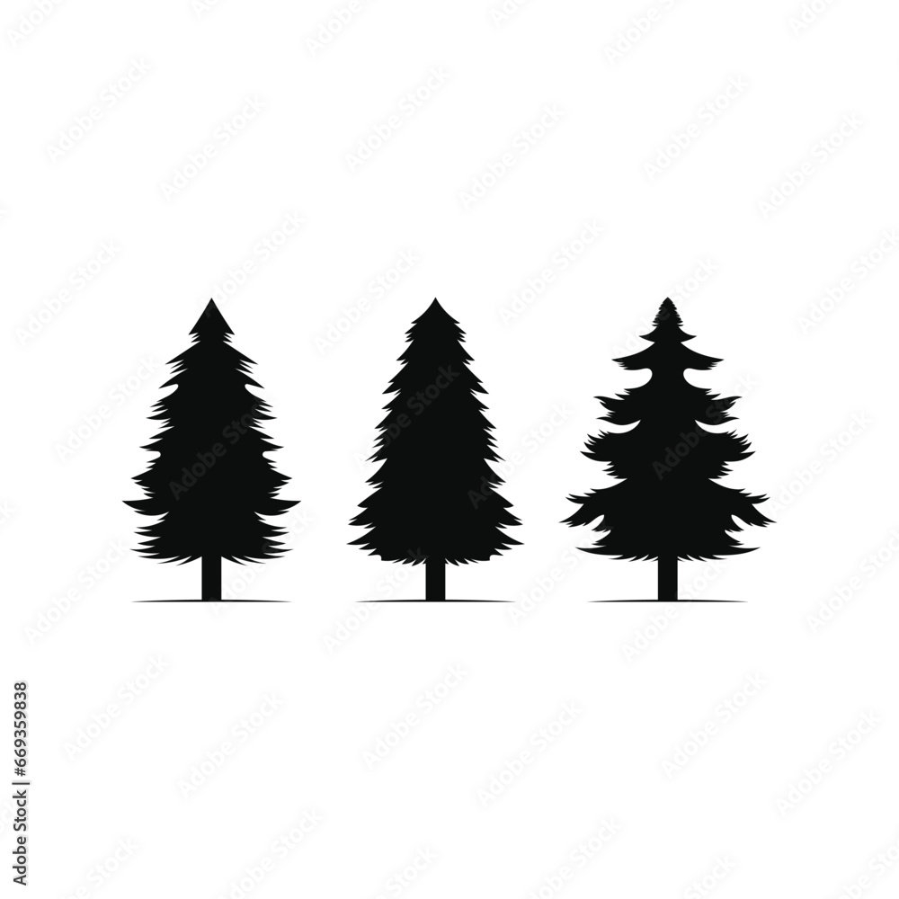 Obraz premium Pine tree vector silhouette design
