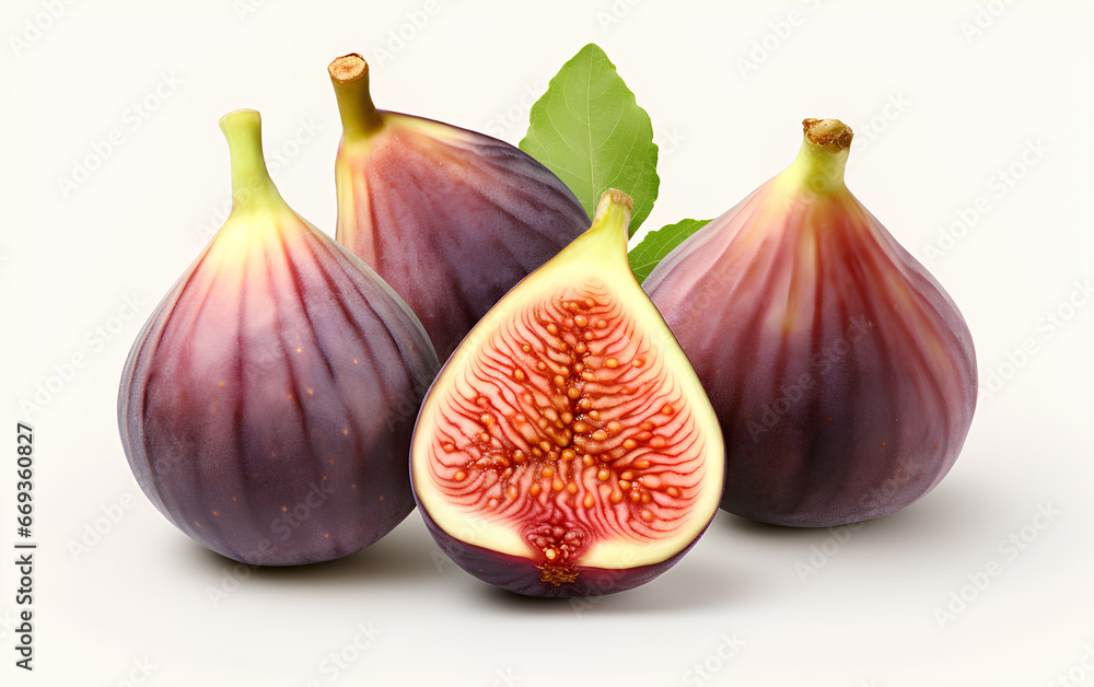 Obraz premium Fresh figs isolated on a white background.