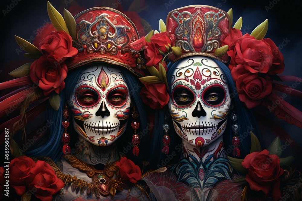 Day of the Dead Celebration Created with Generative AI Day of the Dead Celebration Created with Generative AI