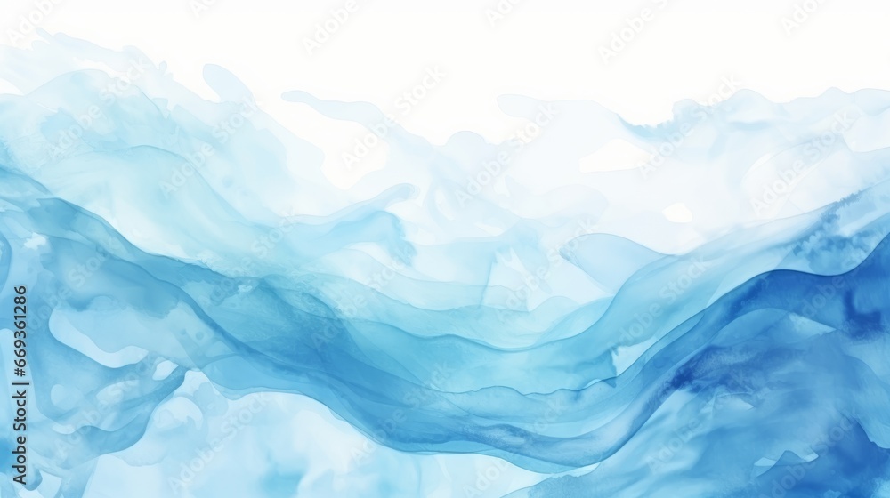 Obraz premium dreamlike blue abstract wavy watercolor waves background wallpaper wave background, in the style of colorful graphic art