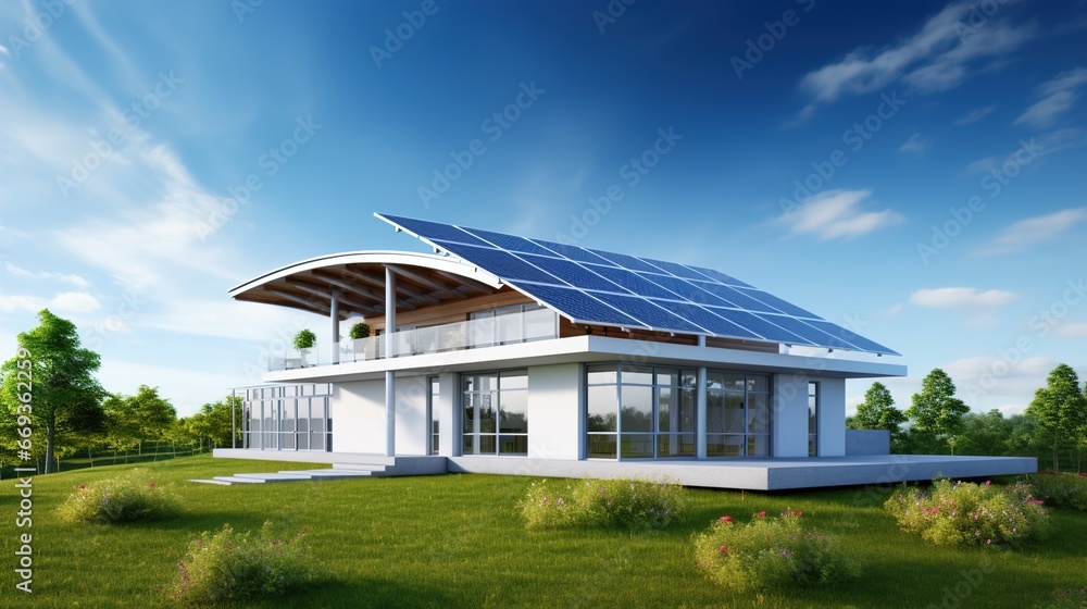 Renewable Energy Residence: Harnessing Solar Panels and Wind Turbine