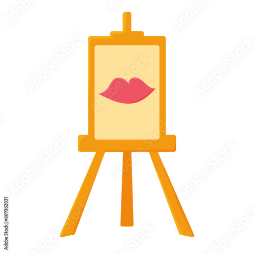 easel sheet draw artist lips kiss france