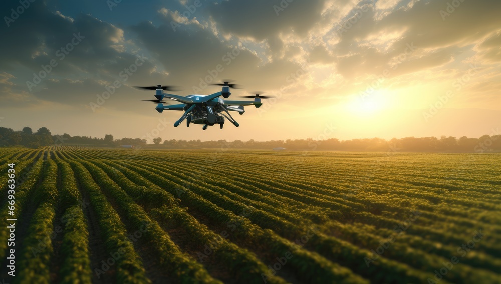 Aerial Sunset. Drone Capturing Scenic Landscape Aerial Sunset. Drone Capturing Scenic Landscape