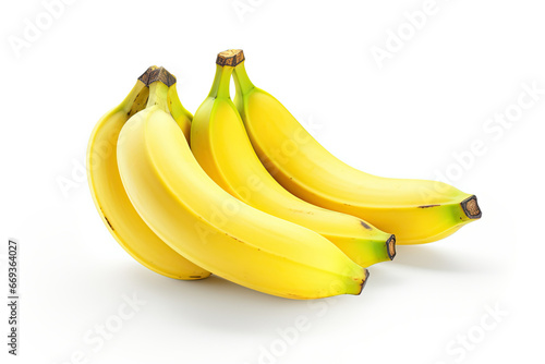 bunches of yellow bananas isolated on white background