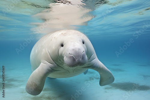 dugong in ocean natural environment. Ocean nature photography