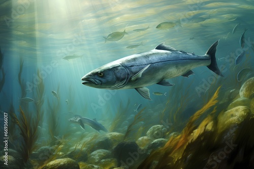 herring  in ocean natural environment. Ocean nature photography © Muhammad