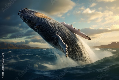 humpback whale in ocean natural environment. Ocean nature photography
