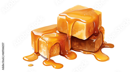 watercolor square caramel cut-out png