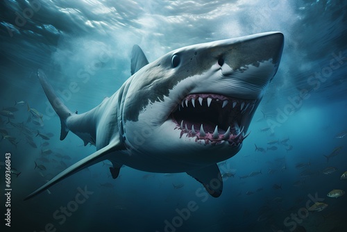 requiem shark in ocean natural environment. Ocean nature photography