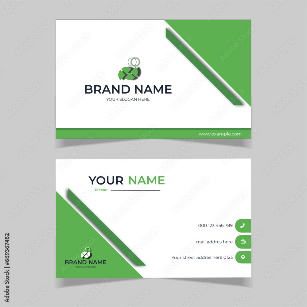elegant modern business card design template green elegant modern business card design template green