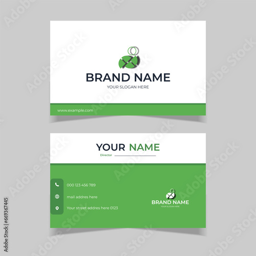 elegant modern business card design template green