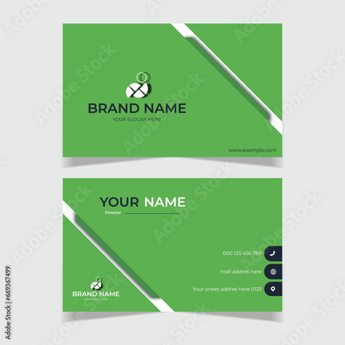 elegant modern business card design template green