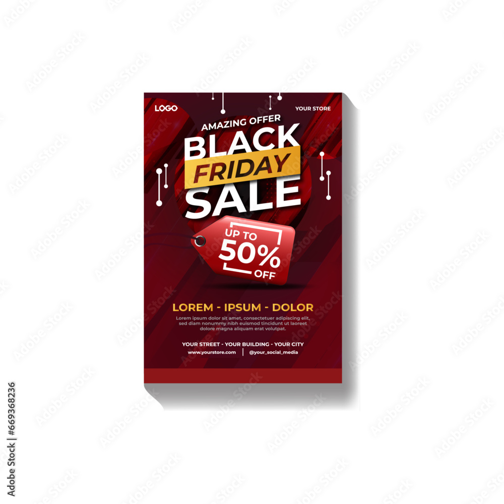 Naklejka premium Black Friday Creative sale Flyer Poster Design for Vector Design