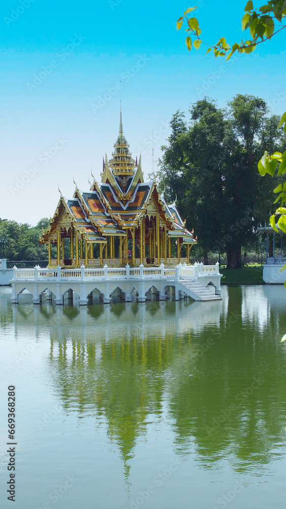 Phra Thinang Aisawan-Dhipaya-Asana Pavilion at Bang Pa-In Royal Palace, Ayutthaya, Thailand Phra Thinang Aisawan-Dhipaya-Asana Pavilion at Bang Pa-In Royal Palace, Ayutthaya, Thailand