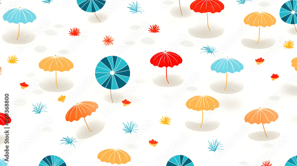 Seamless Summer pattern with umbrellas Seamless Summer pattern with umbrellas