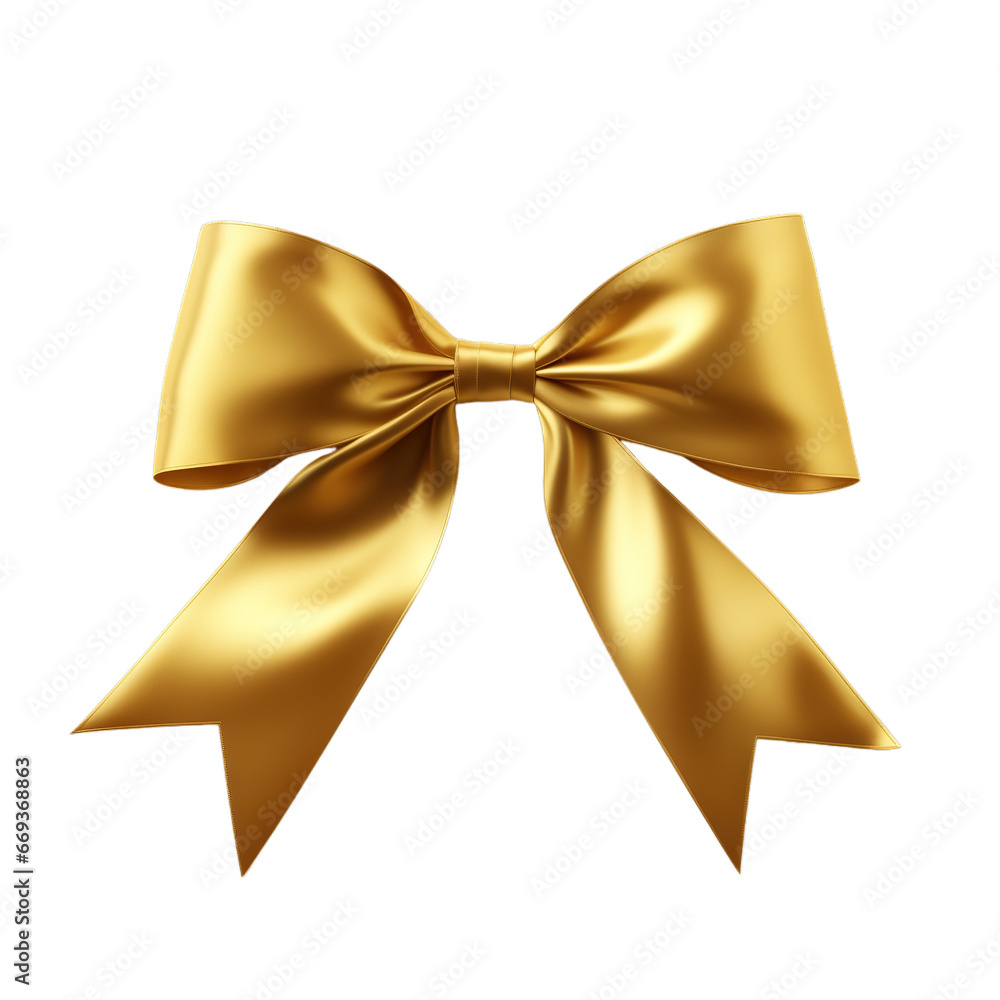 Shiny gold ribbon on a transparent background.