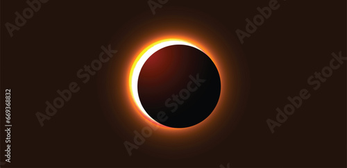 dark abstract background with a solar eclipse Vector photo