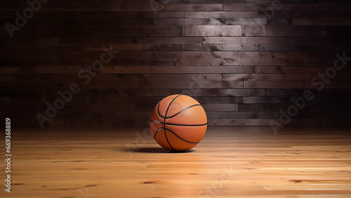 Basketball on Wood Floor with Copyspace Sports Photography © icehawk33