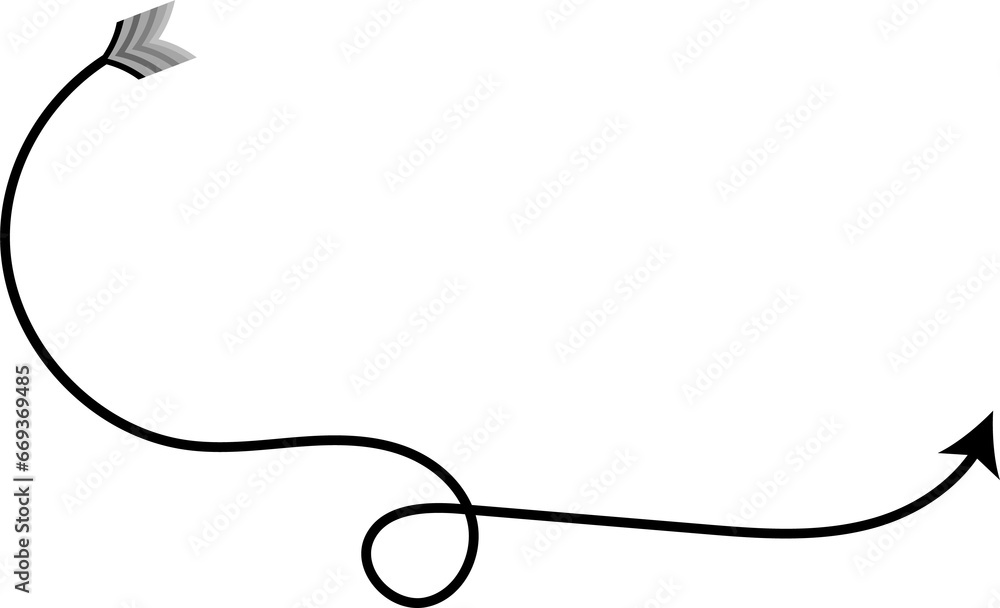 Obraz premium Hand drawn arrow, transparent PNG