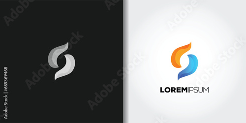 abstract yin yang logo