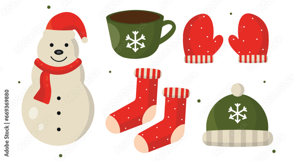 Naklejka premium winter vector elements pack